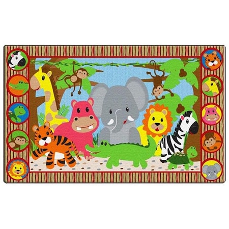 Flagship Carpets Flagship Carpets FE397-22A Rectangle Jungle Matching Fun Carpet; 4 ft. x 6 ft. FE397-22A
